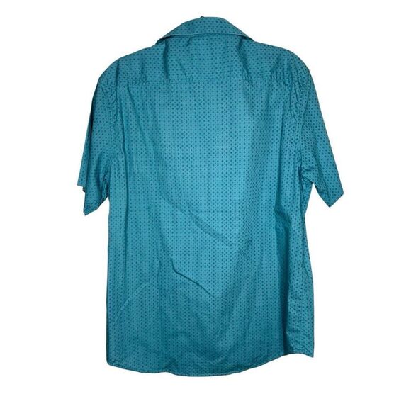 Level Ten Men’s XL Button-Up Shirt Teal Blue Geometric Print 100% Cotton Casual - Picture 13 of 13